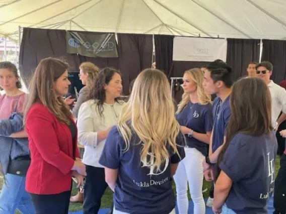 Mayor Romero and SBA Admin. Guzman speak with UA students