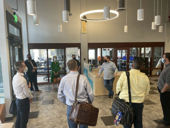 UA staff and faculty group in FORGE lobby