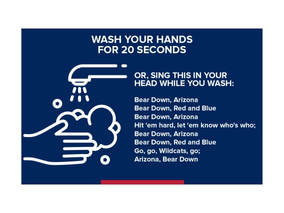 Signage with details on washing your hands for 20 seconds