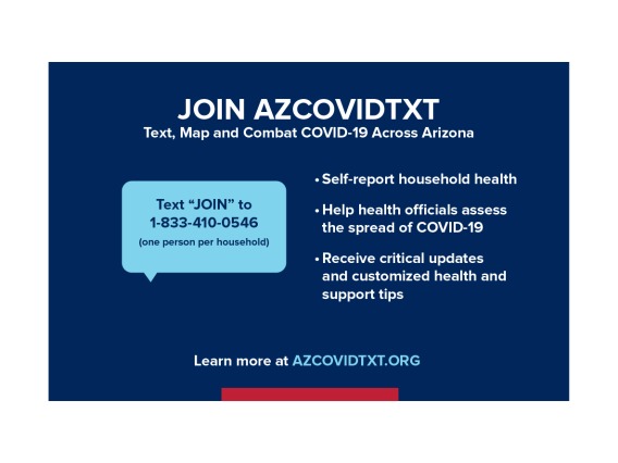 Sign with more information on AZCOVIDTXT