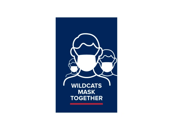 Sign with test saying wildcats mask together