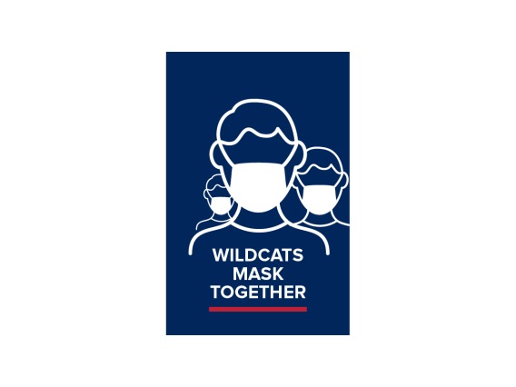 Sign with test saying wildcats mask together