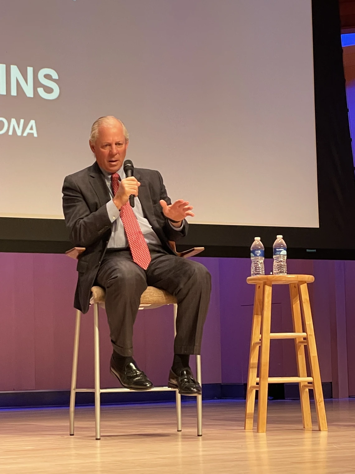 President Robbins speaking at the Valley Voices event