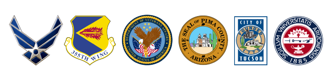 6 Graphic visual of Military, City of Tucson, and UArizona logos