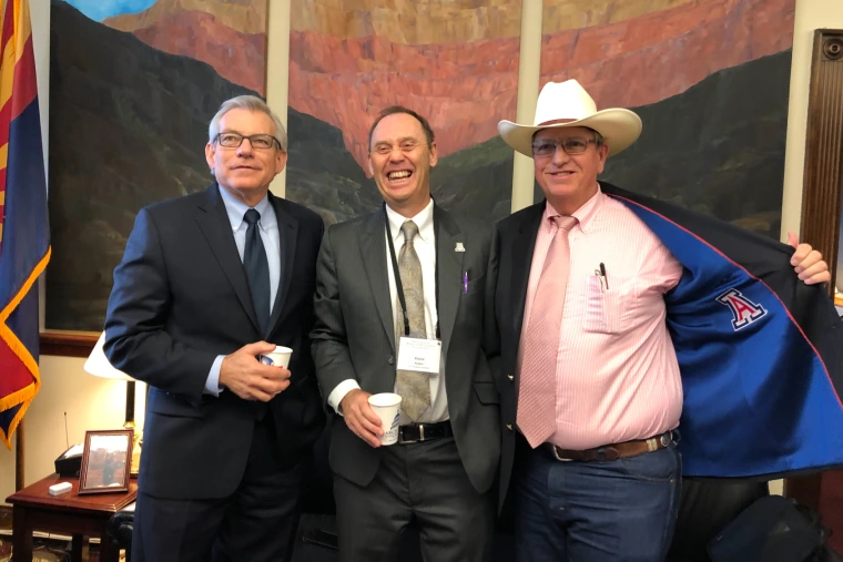 UArizona's Dean Burgess poses with Representative Gosar for a photo