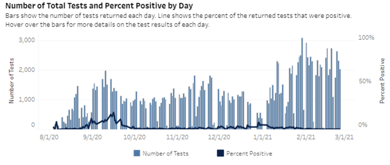 Snapshot of Number of Total Tests Per Day
