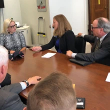 Southern Arizona community leaders sit with Arizona Senator Kyrsten Sinema and discuss issues affecting Tucson